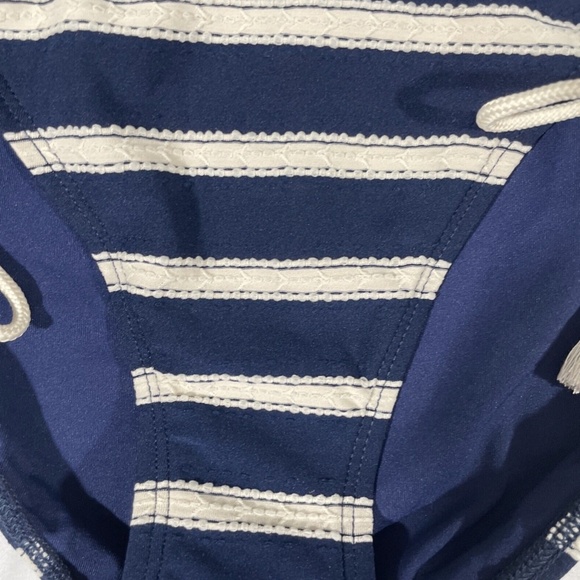 NWT Robin Piccone [ Small ] Abi Striped Side Tie Bikini‎ Bottoms in Indigo - Picture 5 of 12